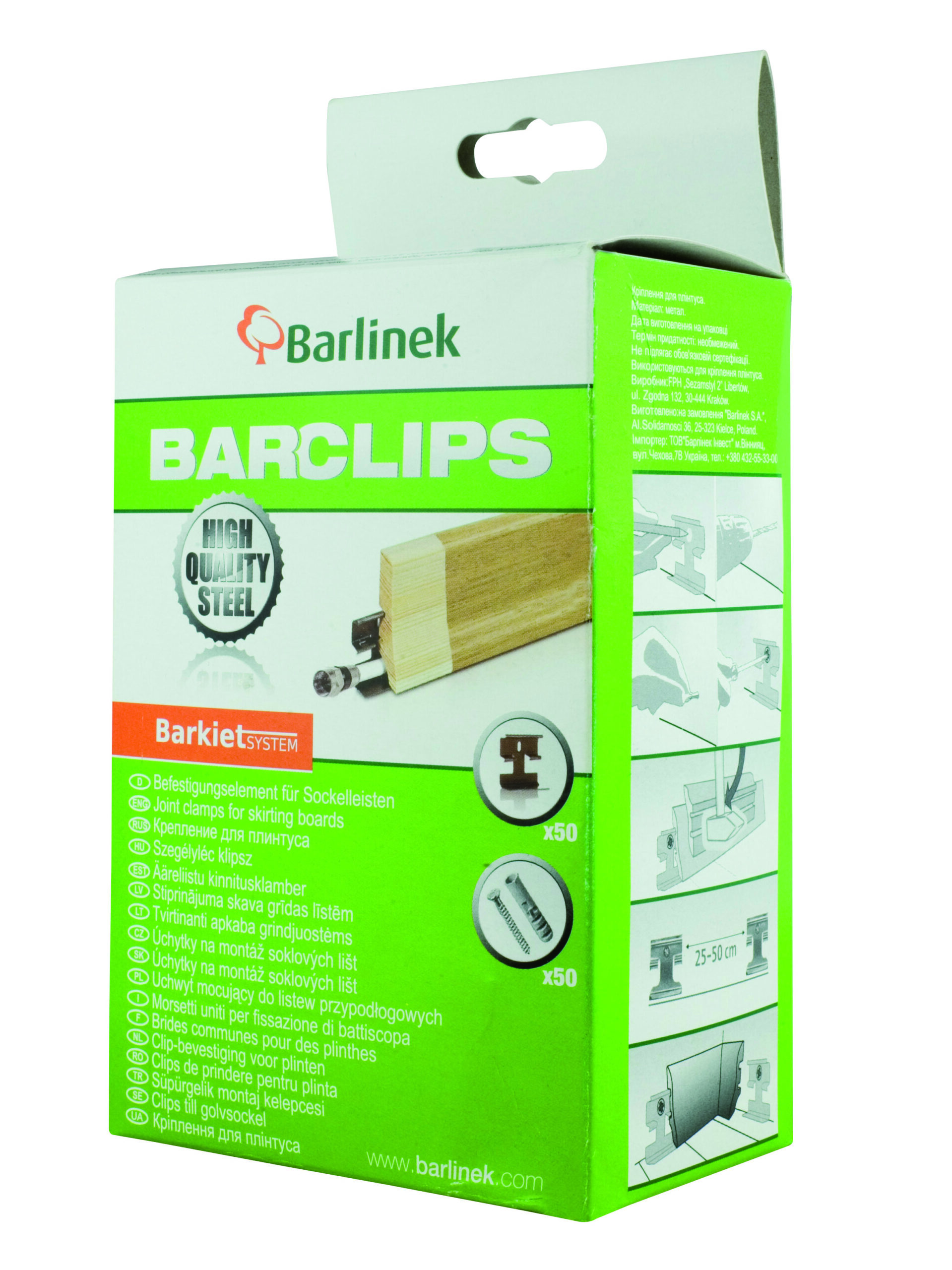 Trim clip for fixing veneer skirting 50pcs