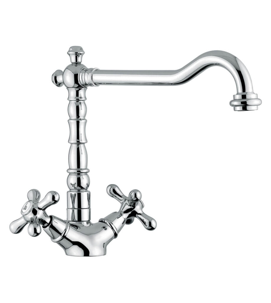 Two-handle kitchen mixer Emmevi Decò Old 12617ND, low pressure, chrome Two-handle kitchen mixer Emmevi Decò Old 12617ND, low pressure