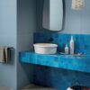 Coloured ceramic wall tile ABK Poetry Colors Blue, 10×10 cm, 8.5 mm, glazed, handcrafted look – view 3 Coloured ceramic wall tile for bathroom and kitchen ABK Poetry Colors Blue, 7.5x15 cm, 8.5 mm, glazed, handcrafted look – 3