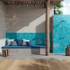 Coloured ceramic wall tile ABK Poetry Colors Turquoise, 8.5 glazed, handcrafted look – view 4 Coloured ceramic wall tile ABK Poetry Colors Turquoise, 10x10 cm, 8.5 mm, glazed, handcrafted look – 4