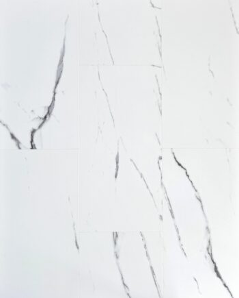 Waterproof SPC vinyl tile Bianco Carrara, 30.5x61 cm, 5.5 mm, with integrated underlay
