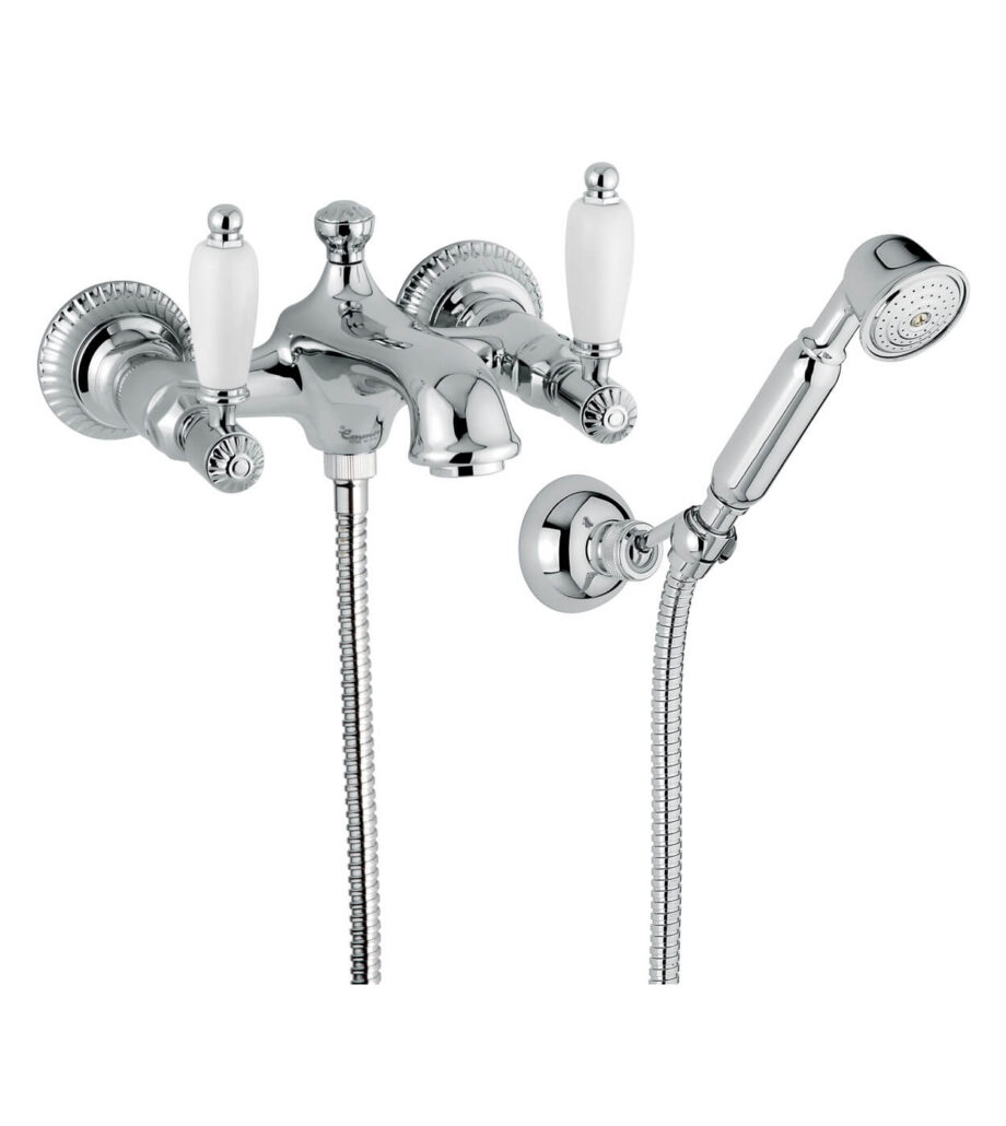 Wall-mounted bath mixer Emmevi The One Atena 98001, chrome, without crystal, mixer + shower set Wall-mounted bath mixer Emmevi The One Atena 98001 – 2