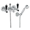 Wall-mounted bath mixer Emmevi The One Atena 98001, chrome, with black crystal, mixer + shower set Wall-mounted bath mixer Emmevi The One Atena 98001 – 6