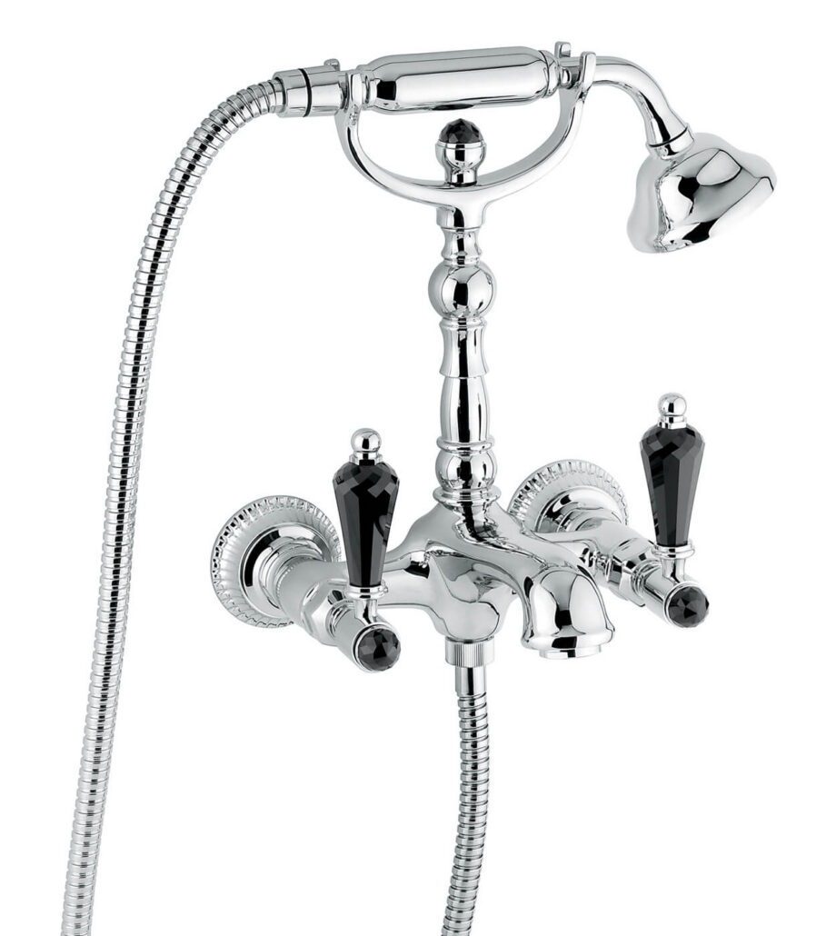Wall-mounted bath mixer Emmevi The One Atena 98011, chrome, with black crystal Wall-mounted bath mixer Emmevi The One Atena 98011 – 3