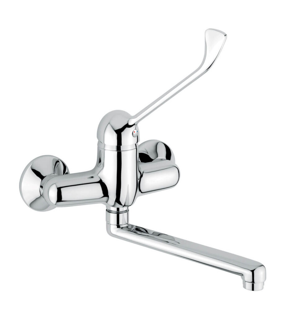 Wall-mounted kitchen mixer Emmevi Ambra 9005, chrome, long lever Wall-mounted kitchen mixer Emmevi Ambra 9005