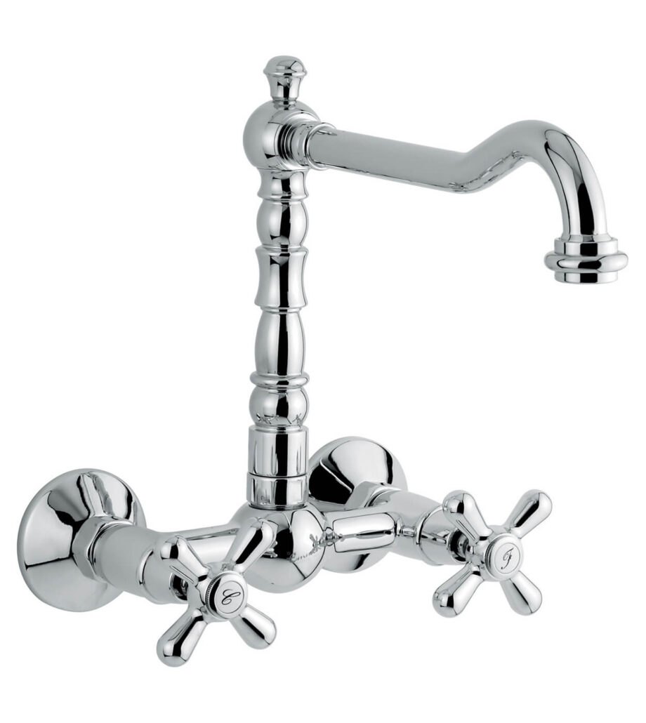 Wall-mounted two-handle kitchen mixer Emmevi Decò Old 12645