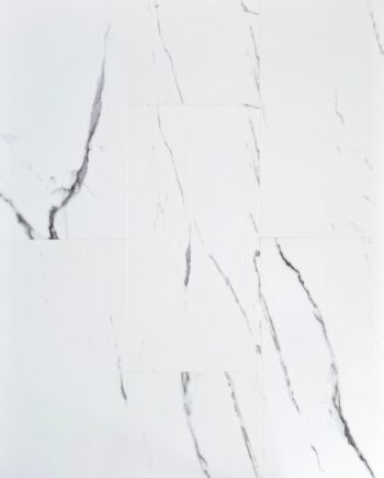 Waterproof SPC vinyl tile Bianco Carrara, 30.5x61 cm, 5.5 mm, with integrated underlay